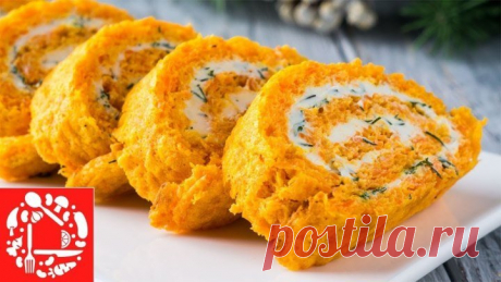 Покоряет сразу, хоть каждый день готовь! Закусочный рулет на Праздничный ст
