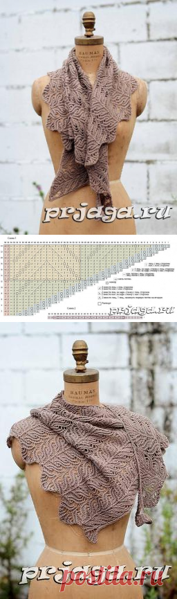 Схема платка спицами