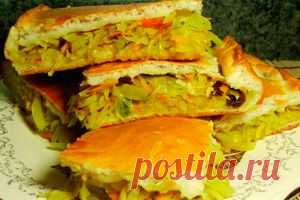 Пирог с капустой из жидкого теста: быстро и вкусно!