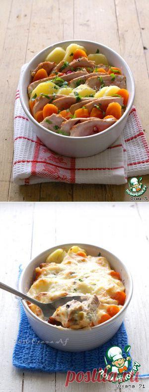 Морковно-картофельный гратин со свининой - кулинарный рецепт