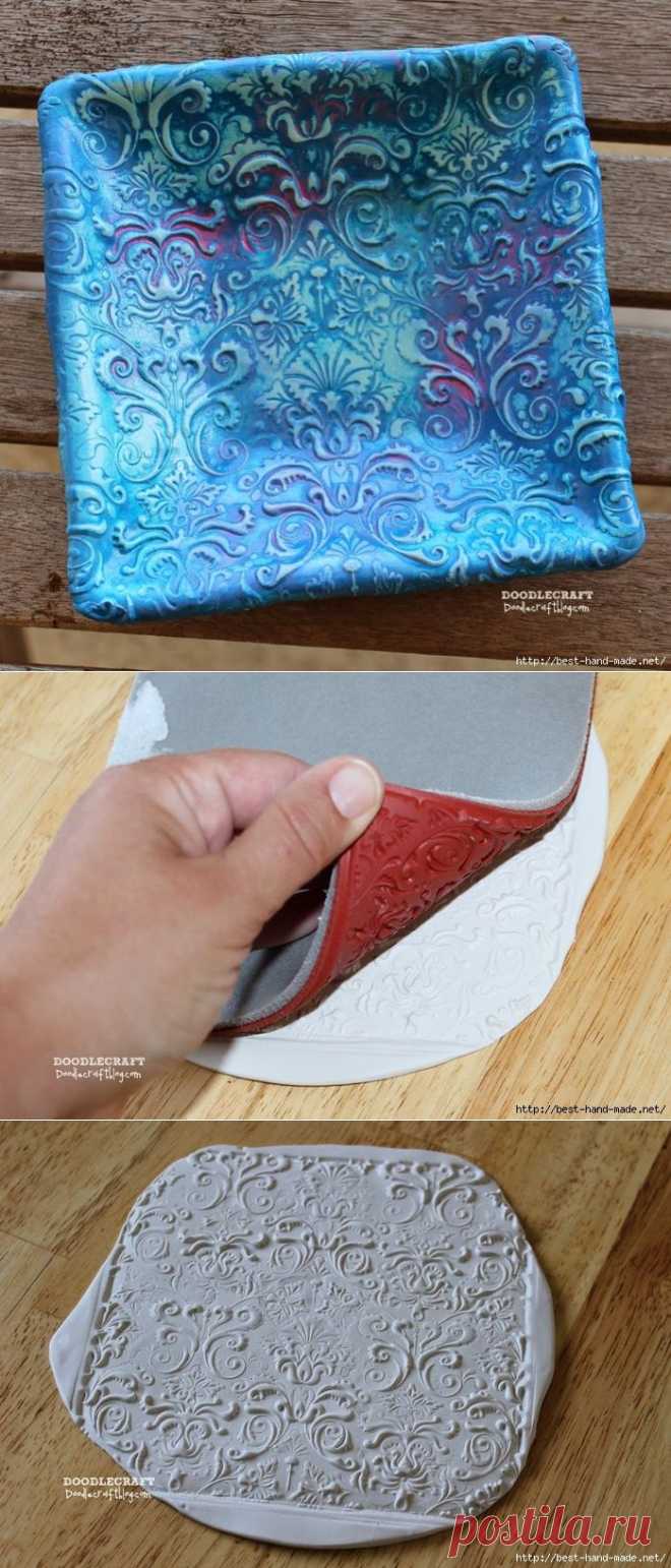 Подвеска для украшений и декоративное блюдо из пластики от Natalie. Мастер-классы