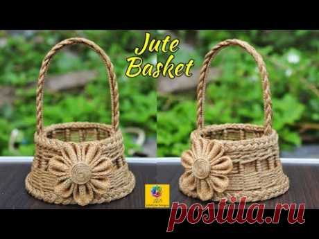 DIY Flower Basket with Jute Rope and Cardboard | Jute Rope Flower Basket | Jute and Cardboard Craft