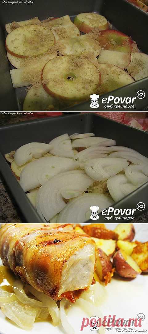 Свинина в беконе с яблоками — Рецепт приготовления с фото — Горячие блюда, Блюда из мяса