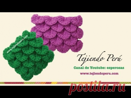 Punto cocodrilo o escamas tejido a crochet