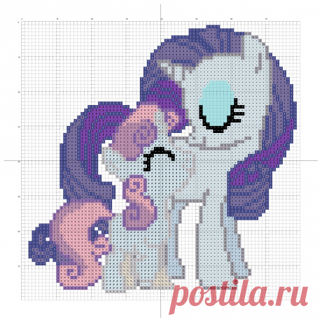 Схема вышивки Свити Бель и Рарити