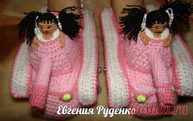 Женский вариант танкотапочек — работа Евгении Руденко - вязание крючком на kru4ok.ru