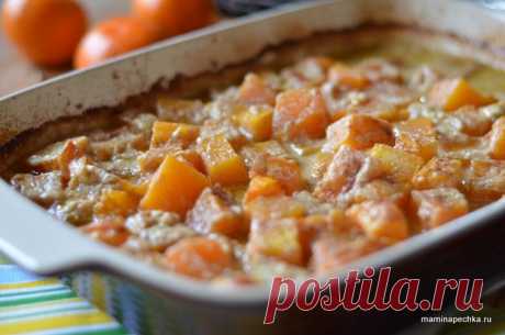Тыква, запечённая со сливками и сыром • домашний рецепт. С фото!
