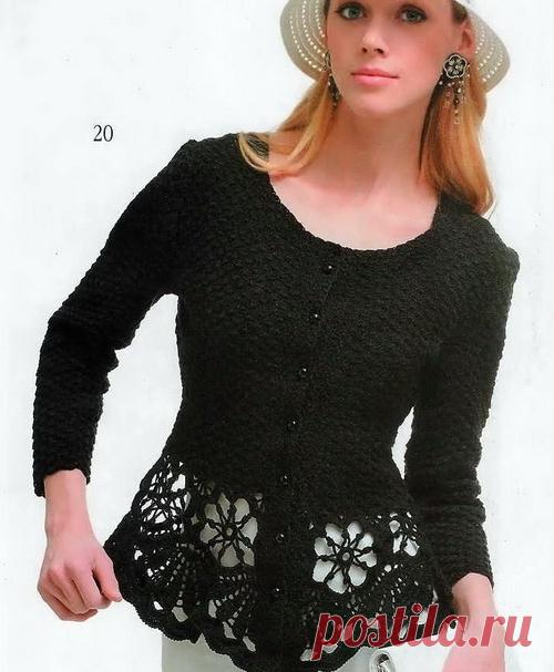 Изящный жакет крючком. Вязание крючком жакет с баской |