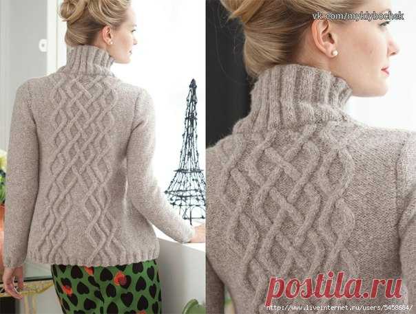 Красивый пуловер с аранами
#вязание #спицами