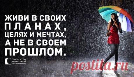 ЖИВИ В СВОИХ ПЛАНАХ,
целях мечтах,
А НЕ В СВОЕМ ПРОШЛОМ.