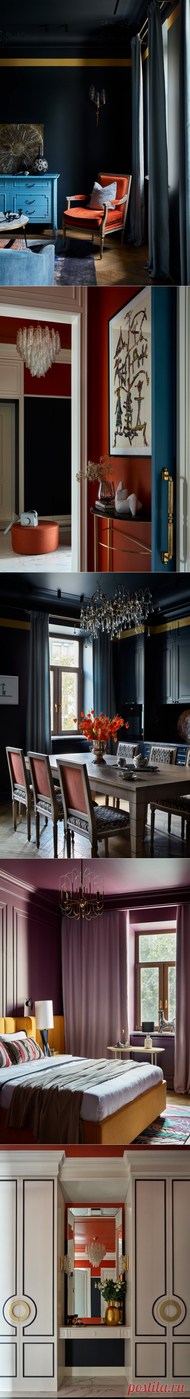Houzz тур: Неоклассика в старом фонде – с цветными потолками | Houzz Россия