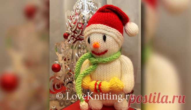 Снеговик с хлопушкой | Loveknitting.ru