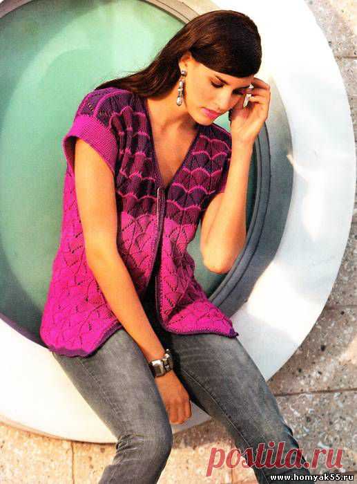 Жилеты, безрукавки для женщин спицами - Схемы и описания вязаных изделий | «Хомяк55.ру» сайт о вязании