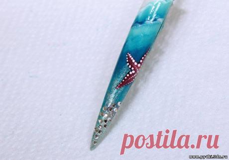 Дизайн ногтей на лето &quot;Морская звезда&quot; уроки бесплатно, фото Дизайн ногтей на лето &quot;Морская звезда&quot;