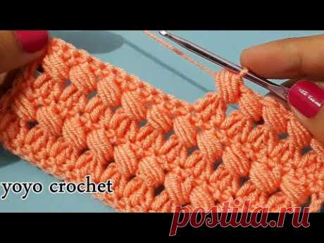 غرزة كروشية شتوية مجسمة / لعمل كوفية / بطانية للبيبى /وتصلح للشنط - Crochet Stitches#يويو كروشية