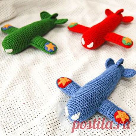 handmade large crochet airplane rattle by lavish + delight | notonthehighstreet.com МАГАЗИН