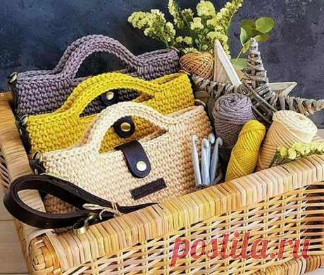 ღСтильные и модные сумки, связанные крючком (описание вязания и схемы)