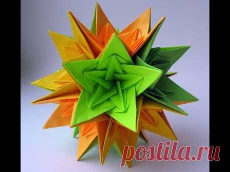 Christmas Kusudama Nordblumen by Irina Krivyakina - Yakomoga Origami tutorial - YouTube