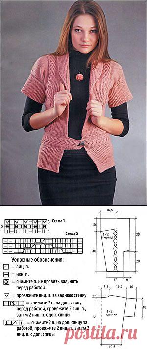 Нитка-клубок | Вязание модели и схемы | Розовый жакет