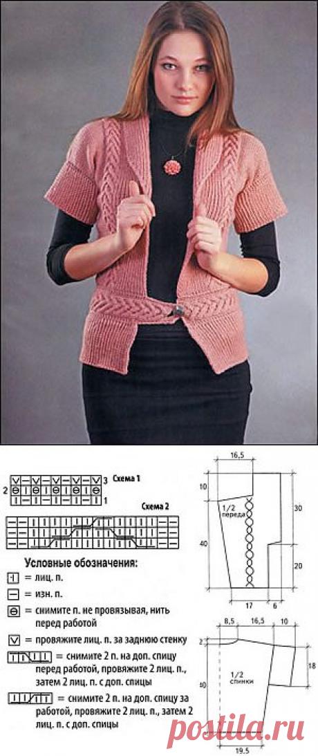 Нитка-клубок | Вязание модели и схемы | Розовый жакет