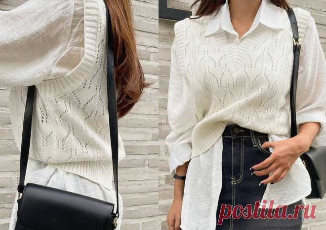 Выбираем стильные безрукавки на осень: варианты от простых к более сложным со схемами | Вяжем вместе! | Дзен
