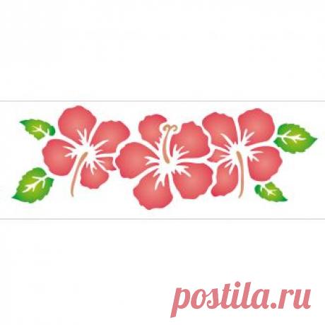 Stencil de Acetato para Pintura OPA 10 x 30 cm - 968 Flor Hibisco - CasaDaArte