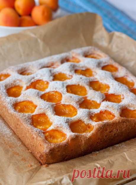 Бисквитный абрикосовый пирог - Пошаговый рецепт с фото | Выпечка | Вкусный блог - рецепты под настроение