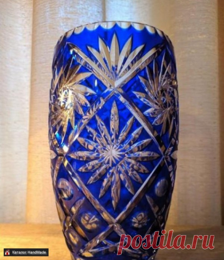 Ваза для цветов Ручная работа Хрусталь синий купить в Беларуси HandMade, цены в интернет магазинах