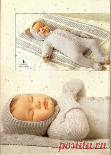 Комбинезон и рукавички для грудничка