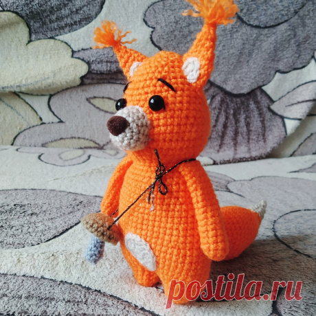 PDF Восхитительная Белочка крючком. FREE crochet pattern; Аmigurumi animal patterns. Амигуруми схемы и описания на русском. Вязаные игрушки и поделки своими руками #amimore - белка, белочка, бельчонок.