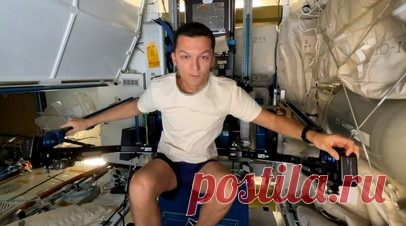 Российский космонавт-испытатель Константин Борисов тренируется на борту МКС — видео. Российский космонавт-испытатель Константин Борисов показал Ruptly, как проходят его силовые тренировки на борту Международной космической станции. Он продемонстрировал многофункциональный тренажёр ARED, а затем выполнил упражнения в невесомости. По словам Борисова, стандартная программа тренировки длится полтора часа, за которые на орбите день сменяется на ночь и снова наступает утро. Читать далее