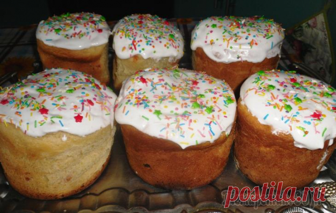 Пасхальные куличи на сметане с изюмом и цукатами