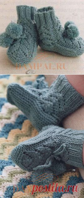 Пинетки–носочки с помпонами | DAMские PALьчики. ru