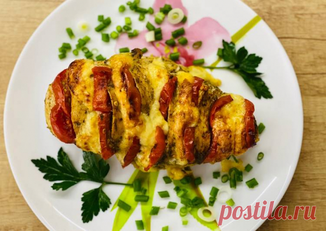 Куриная грудка «Гармошка» с помидорами и сыром - пошаговый рецепт с фото. Автор рецепта Юлия . - Cookpad