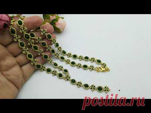Колье из бисера и бусин рондель. Мастер класс. #простоекрасивоеукрашение​ #украшениеизбисераибусин​