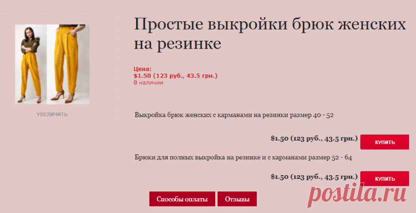 Простая для начинающих выкройка женских брюк на резинке и как сшить такие брюки своими руками
