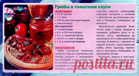 Грибы в томатном соусе