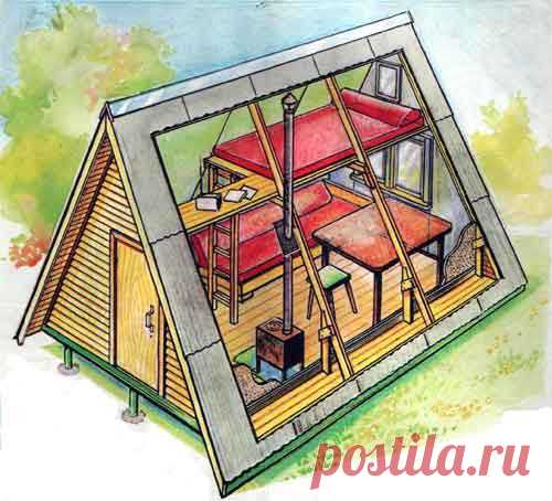 Очень маленький двухэтажный дом - дом-шалаш |