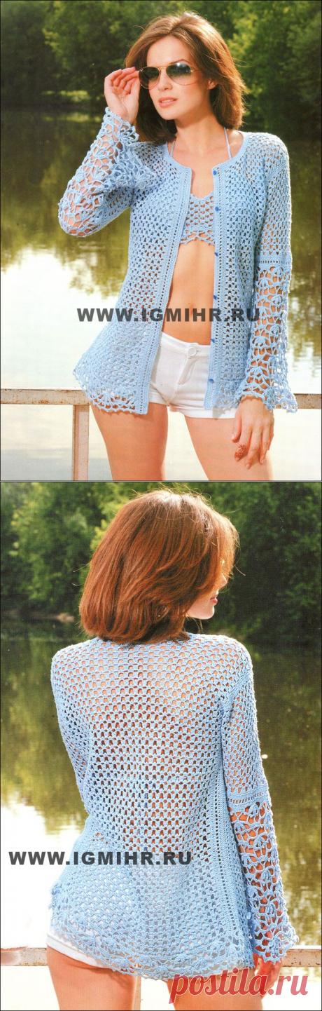 Изысканный комплект: Ажурный жакет "Вероника" и бюстье. Крючок