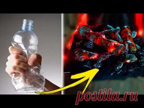 КАМИН своими руками БЕЗ открытого ОГНЯ из пластиковых бутылок и гирлянды