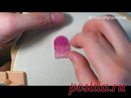 Вышивка гладью для начинающих/1 урок/satin stitch embroidery for beginners/long and short stitches