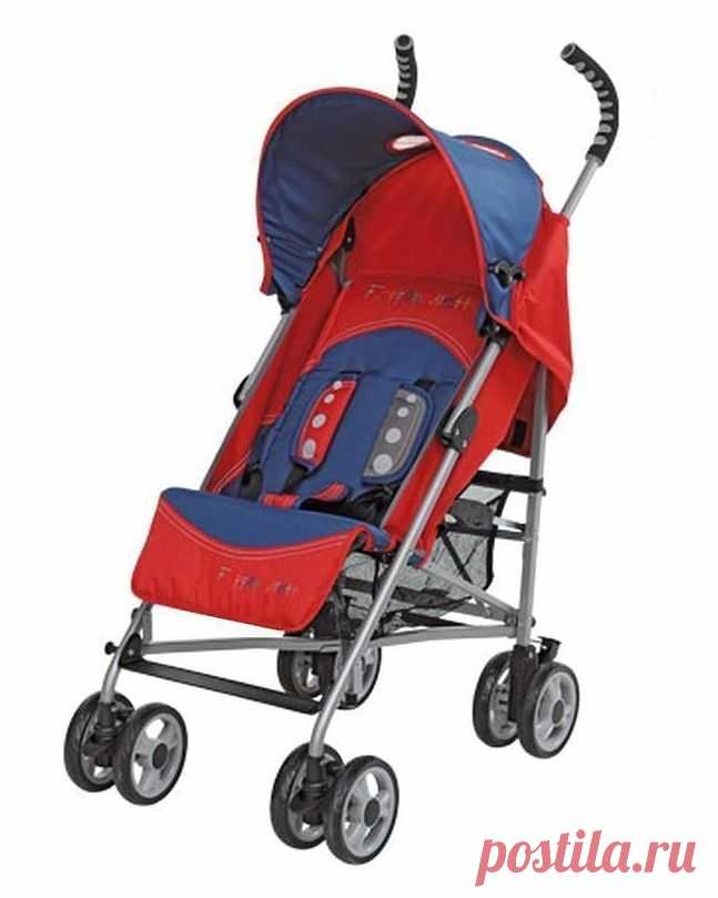 КОЛЯСКА-ТРОСТЬ PRIMAVERA PIU BLUE-RED FOPPAPEDRETTI