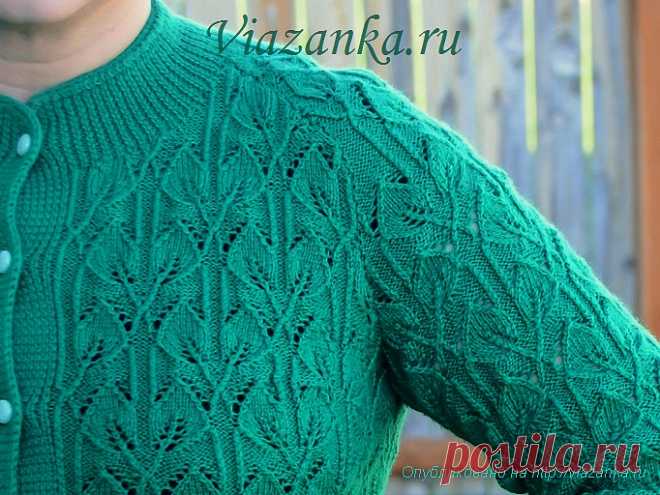 Ажурная кофта с французской проймой | Viazanka.ru