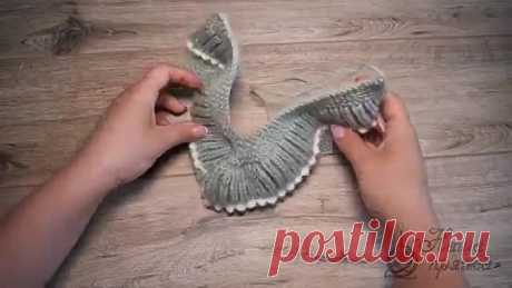 Домашние уютные следки спицами _ Homemade slippers knitting pattern