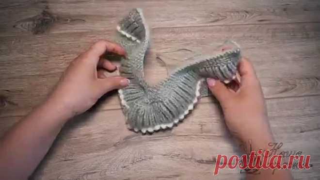 Домашние уютные следки спицами _ Homemade slippers knitting pattern