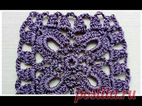 CROCHET Flower in the square Квадратный мотив