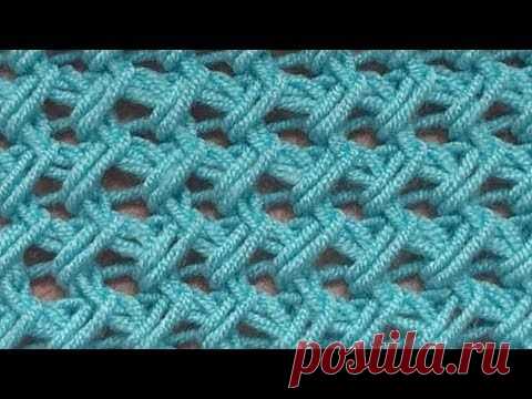 Примеры простого вязания - Пример проволочной сетки - YouTube