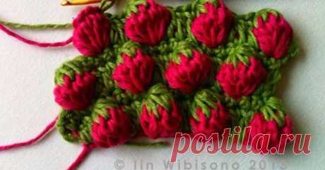 Crochet points with strawberry tutorial with video Free Pattern Crochet