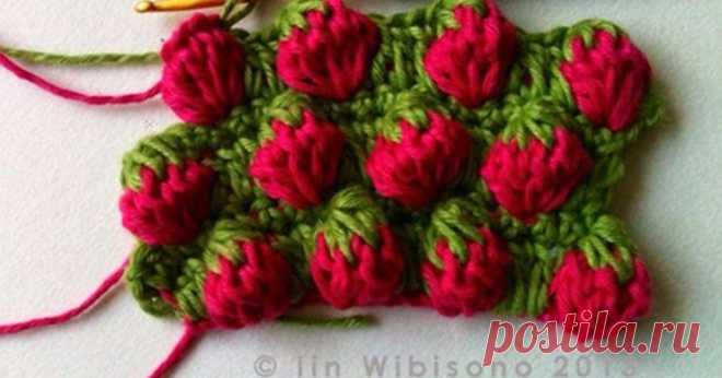 Crochet points with strawberry tutorial with video Free Pattern Crochet