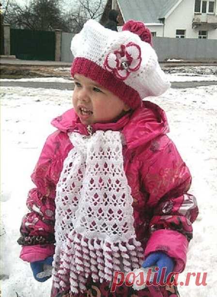 Шарфик и берет для девочки..